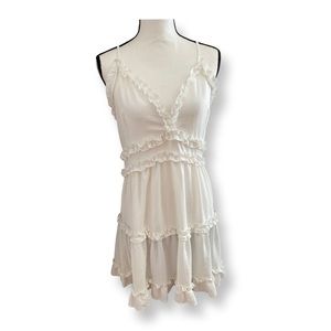 NWOT Flirty White Ruffle Sundress size L